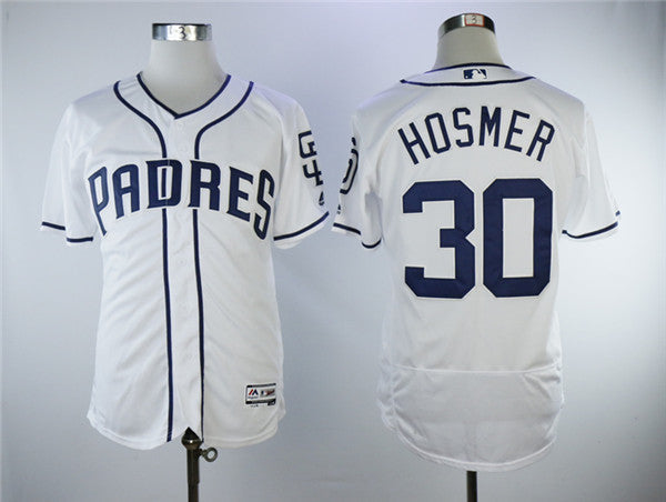 Custom Fan-Made Eric Hosmer San Diego Padres #30 White Baseball Jersey