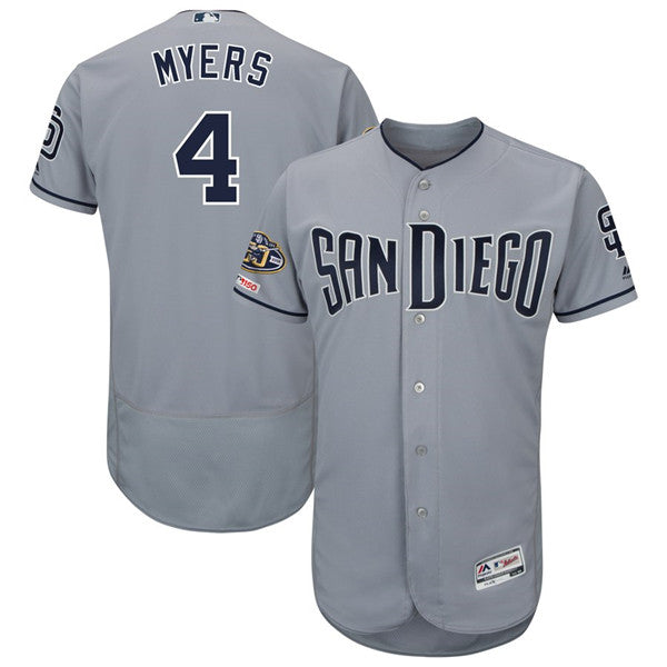Custom Fan-Made Wil Meyers San Diego Padres #4 Grey Baseball Jersey