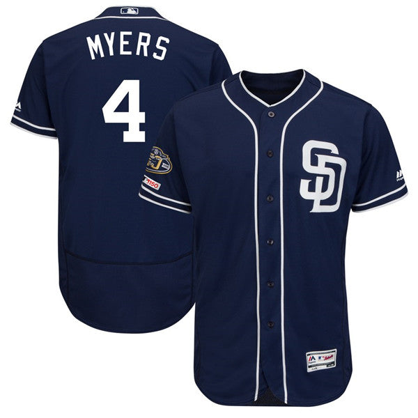 Custom Fan-Made Wil Meyers San Diego Padres #4 Navy Baseball Jersey