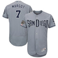 Custom Fan-Made Manuel Margot San Diego Padres #7 Grey Baseball Jersey