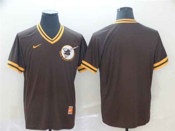 Custom Fan-Made Brown Throwback San Diego Padres Baseball Jersey San Diego Padres Throwback Baseball Jersey