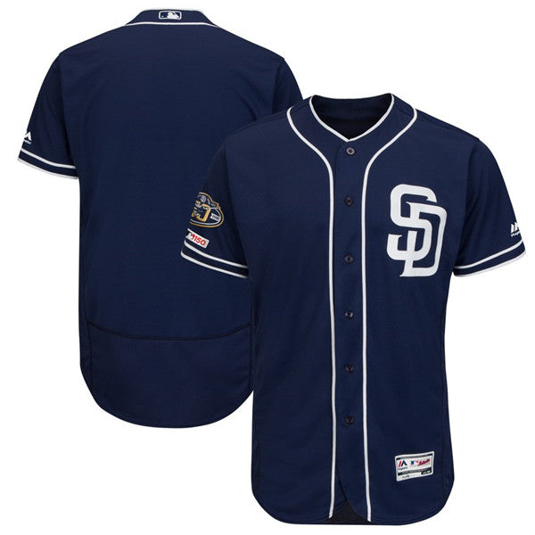 Custom Fan-Made Navy San Diego Padres Baseball Jersey San Diego Padres Navy Baseball Jersey
