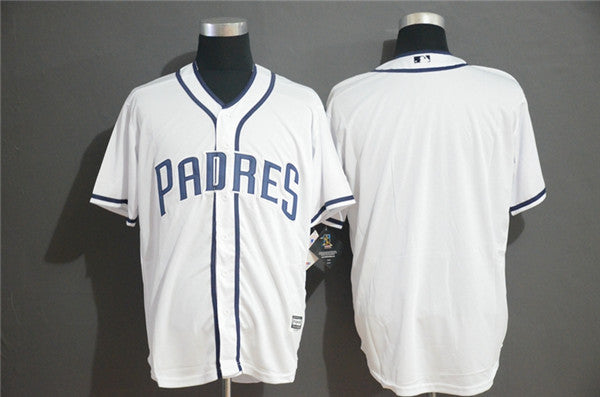 Custom Fan-Made White San Diego Padres Baseball Jersey San Diego Padres White Baseball Jersey