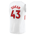 T.Raptors #43 Pascal Siakam Fanatics Branded  Fast Break Replica Jersey Association Edition White Stitched American Basketball Jersey