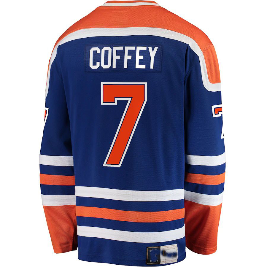 E.Oilers #7 Paul Coffey Fanatics Branded Premier Breakaway Retired Player Jersey  Blue Stitched American Hockey Jerseys
