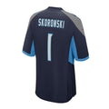 T.Titans #1 Peter Skoronski 2023 Draft First Round Pick Game Jersey - Navy Stitched American Football Jerseys