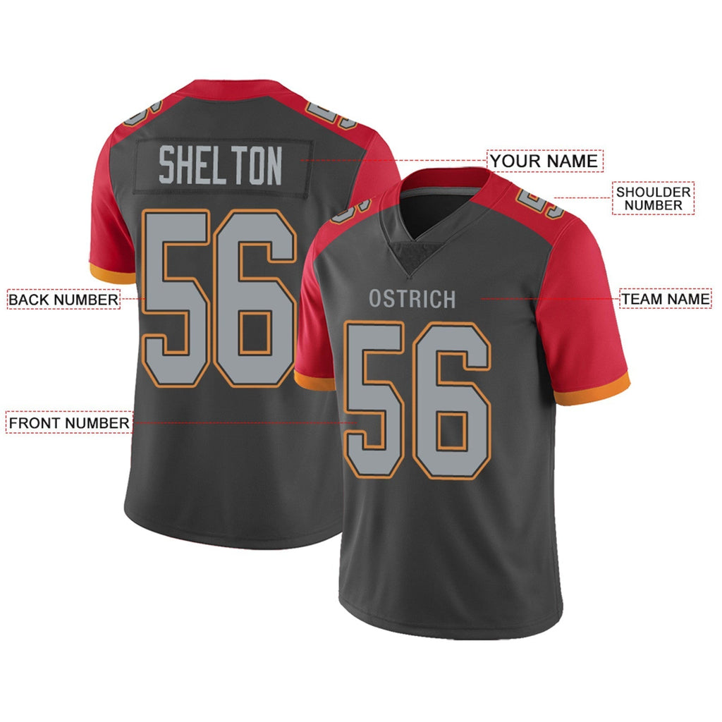 Custom red football jersey product shot | GameDay Jerseys