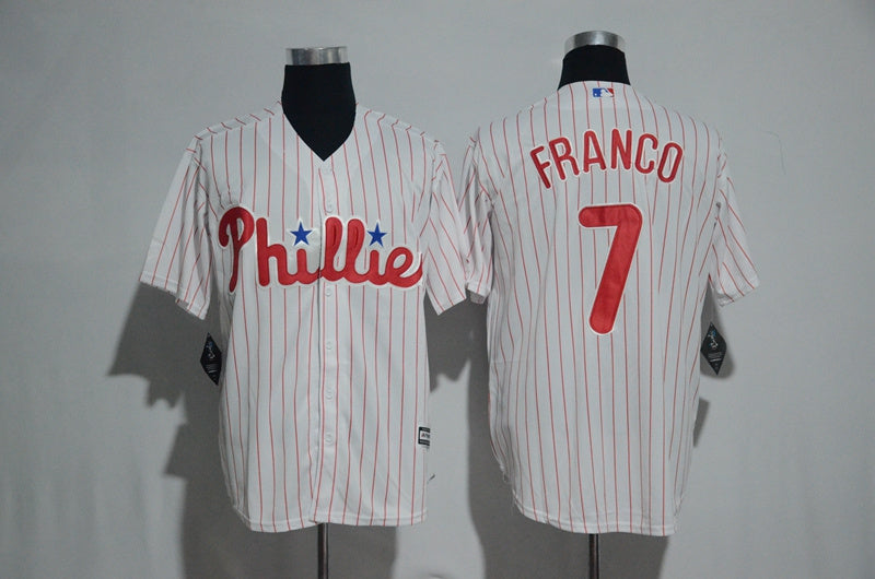Custom Fan-Made Maikel Franco Red Cooperstown White Philadelphia Phillies Baseball Jersey Philadelphia Phillies Red Baseball Jersey