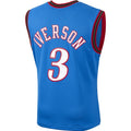 PH.76ers #3 Allen Iverson Mitchell & Ness 1999-2000 Hardwood Classics Swingman Jersey - Royal Stitched American Basketball Jersey