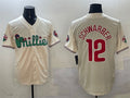 Philadelphia Phillies #12 Kyle Schwarber Cream Phanatic Limited Stitched Baseball Jersey