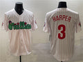 Philadelphia Phillies #3 Bryce Harper White Phanatic Cool Base Stitched Baseball Jersey