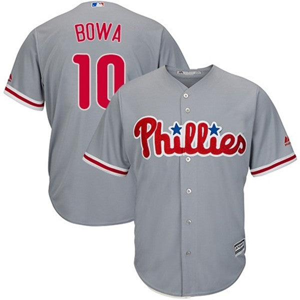 Custom Fan-Made Larry Bowa Philadelphia Phillies #10 Grey Baseball Jersey
