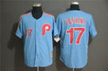 Custom Fan-Made Rhys Hoskins Philadelphia Phillies #17 Blue Baseball Jersey