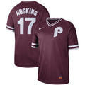 Custom Fan-Made Rhys Hoskins Philadelphia Phillies #17 Red Throwback Baseball Jersey
