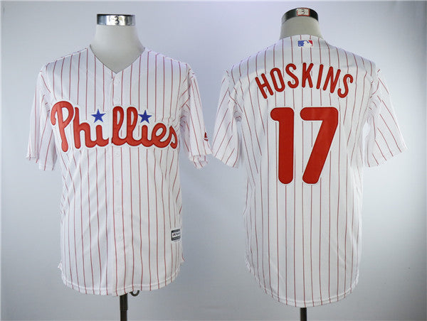 Custom Fan-Made Rhys Hoskins Philadelphia Phillies #17 White Baseball Jersey