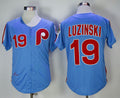 Custom Fan-Made Greg Luzinski Philadelphia Phillies #19 Blue 1980 Baseball Jersey