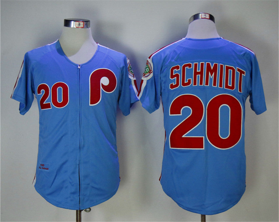 Custom Fan-Made Mike Schmidt Philadelphia Phillies #20 Blue 1983 Throwback Baseball Jersey