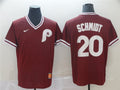 Custom Fan-Made Mike Schmidt Philadelphia Phillies #20 Red Throwback Baseball Jersey