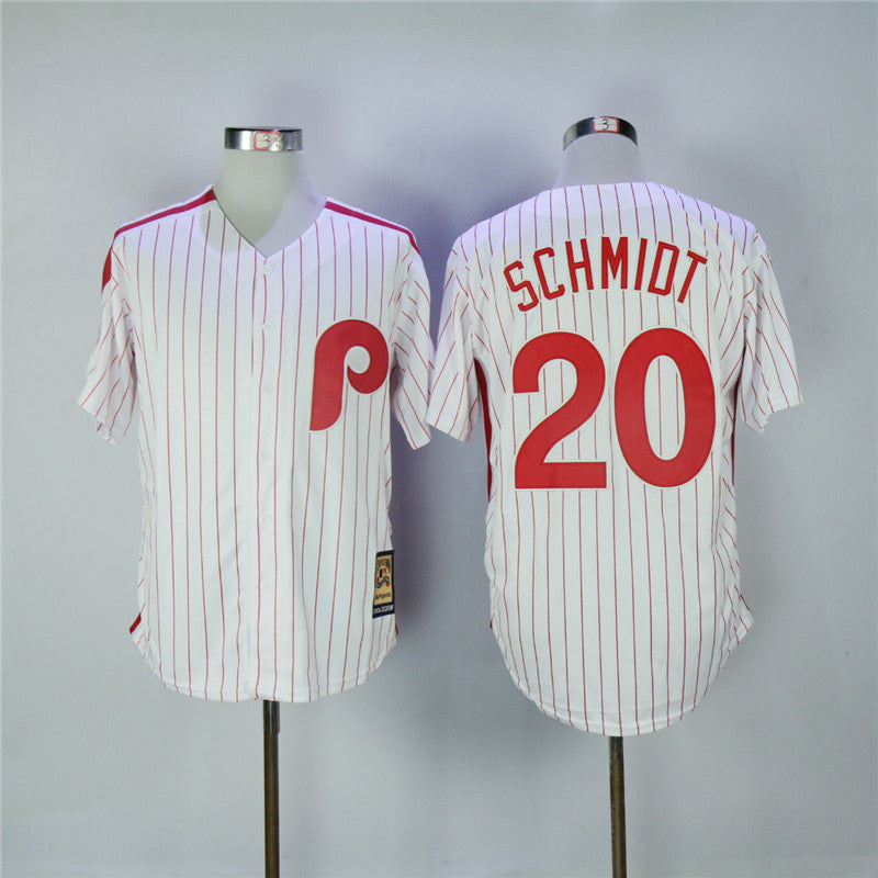 Custom Fan-Made Mike Schmidt Philadelphia Phillies #20 White Baseball Jersey