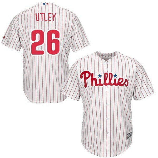 Custom Fan-Made Chase Utley Philadelphia Phillies #26 White Baseball Jersey