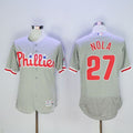Custom Fan-Made Aaron Nola Philadelphia Phillies #27 Grey Baseball Jersey