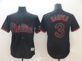 Custom Fan-Made Bryce Harper Shadow Philadelphia Phillies #3 Black Baseball Jersey