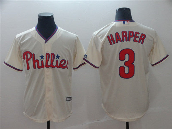 Custom Fan-Made Bryce Harper Philadelphia Phillies #3 Baseball Jersey
