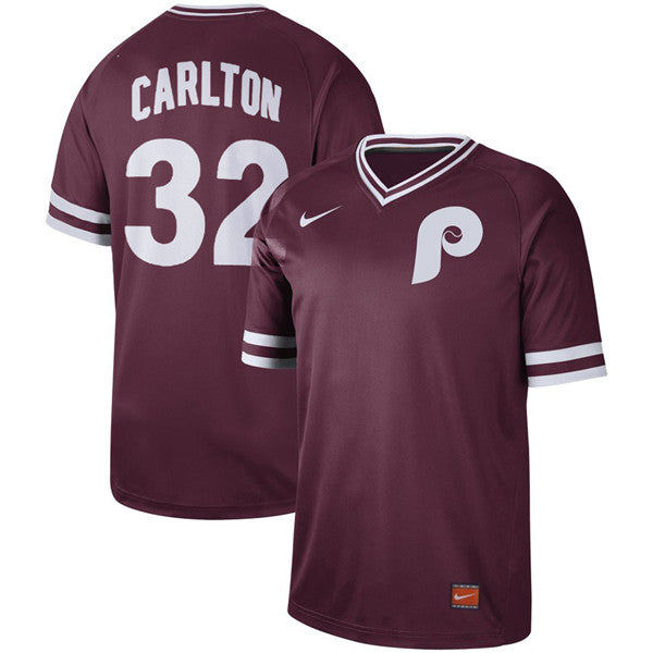Custom Fan-Made Steve Carlton Philadelphia Phillies #32 Red Throwback Baseball Jersey