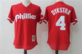 Custom Fan-Made Lenny Dykstra Batting Philadelphia Phillies #4 Red Baseball Jersey