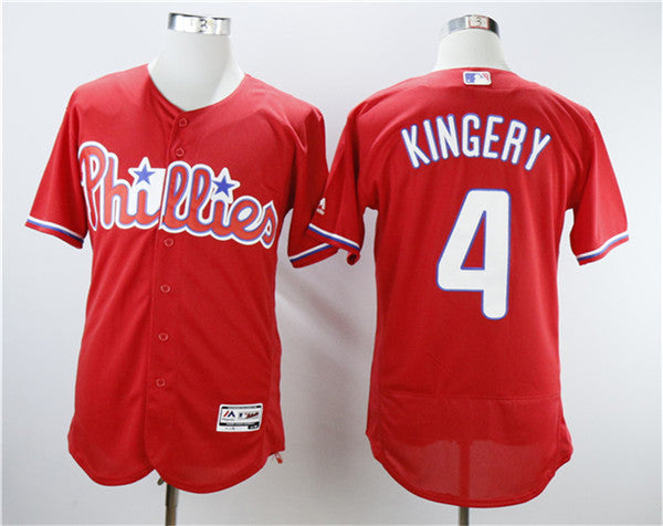 Custom Fan-Made Scott Kingery Philadelphia Phillies #4 Red Baseball Jersey