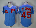 Custom Fan-Made Tug McGraw Philadelphia Phillies #45 Blue 1983 Throwback Baseball Jersey