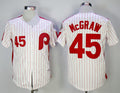 Custom Fan-Made Tug McGraw Philadelphia Phillies #45 White 1983 Baseball Jersey