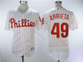 Custom Fan-Made Jake Arrieta Philadelphia Phillies #49 White Baseball Jersey