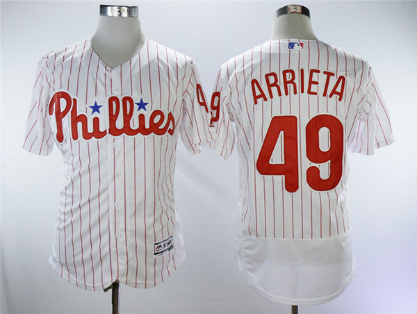 Custom Fan-Made Jake Arrieta Philadelphia Phillies #49 White Baseball Jersey