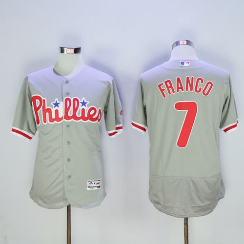 Custom Fan-Made Maikel Franco Philadelphia Phillies #7 Grey Baseball Jersey