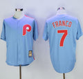 Custom Fan-Made Maikel Franco Cooperstown Philadelphia Phillies #7 Blue Baseball Jersey