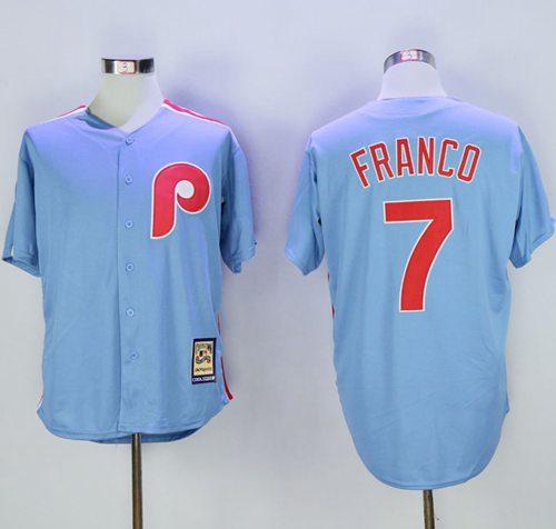 Custom Fan-Made Maikel Franco Cooperstown Philadelphia Phillies #7 Blue Baseball Jersey