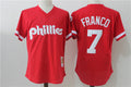 Custom Fan-Made Maikel Franco Batting Philadelphia Phillies #7 Red Baseball Jersey