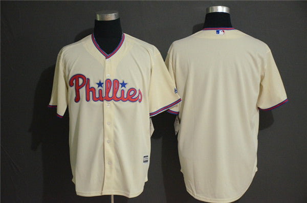 Custom Fan-Made Cream Philadelphia Phillies Baseball Jersey Philadelphia Phillies Baseball Jersey