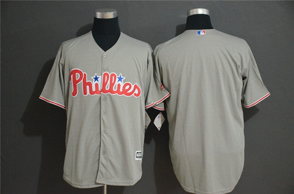 Custom Fan-Made Gray Philadelphia Phillies Baseball Jersey Philadelphia Phillies Grey Baseball Jersey