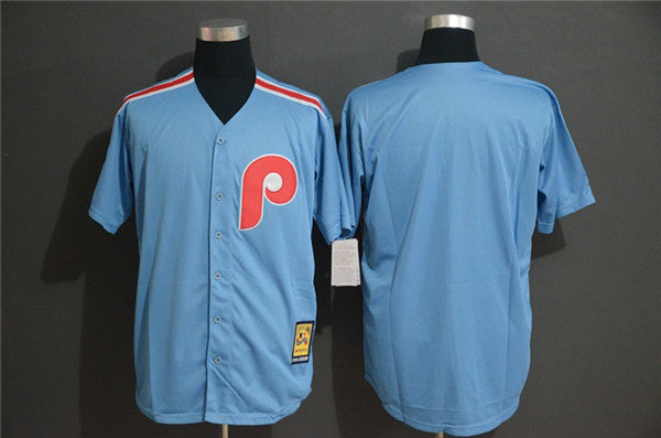 Custom Fan-Made Cooperstown Light Blue Philadelphia Phillies Baseball Jersey Philadelphia Phillies Blue Baseball Jersey