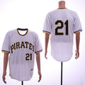 Custom Fan-Made Roberto Clemente Pittsburgh Pirates #21 White 1971 Throwback Baseball Jersey