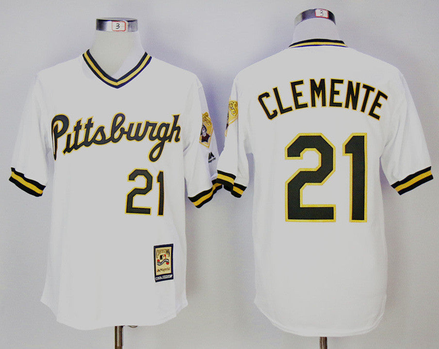 Custom Fan-Made Roberto Clemente Pittsburgh Pirates #21 White Baseball Jersey
