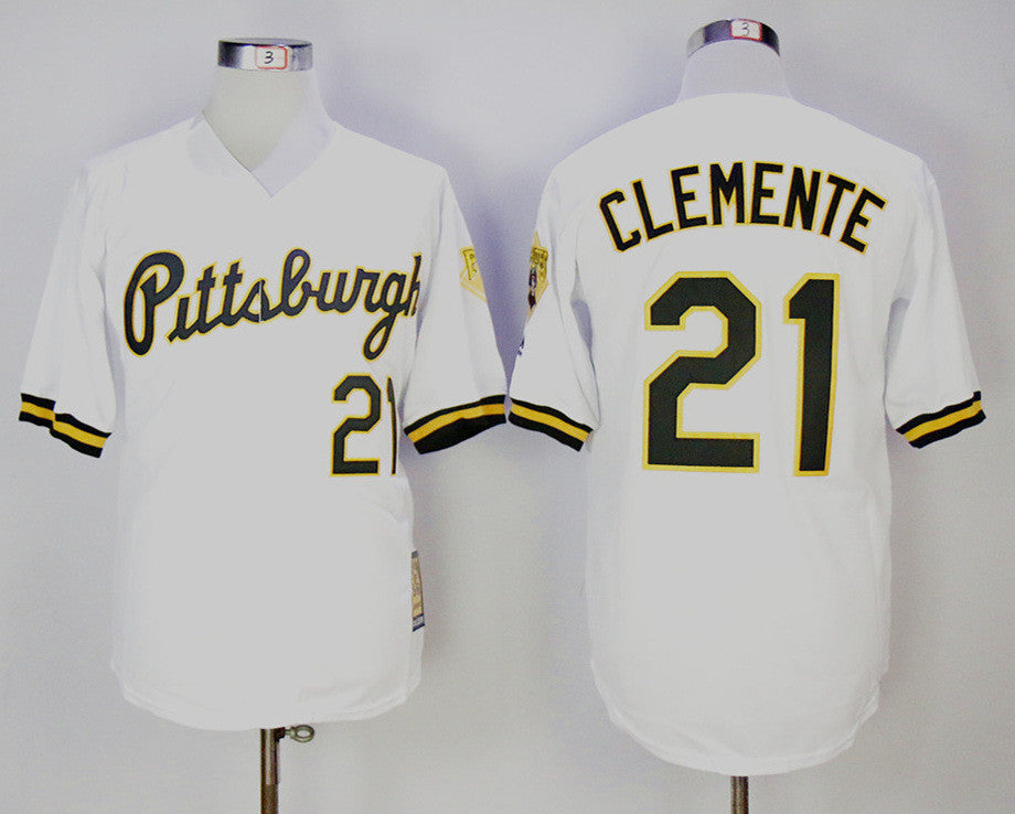 Custom Fan-Made Roberto Clemente Pittsburgh Pirates #21 White Baseball Jersey