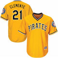 Custom Fan-Made Roberto Clemente Induction Pittsburgh Pirates #21 Yellow 2019 Throwback Baseball Jersey