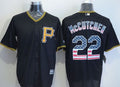 Custom Fan-Made Andrew McCutchen USA Flag Pittsburgh Pirates #22 Black Baseball Jersey