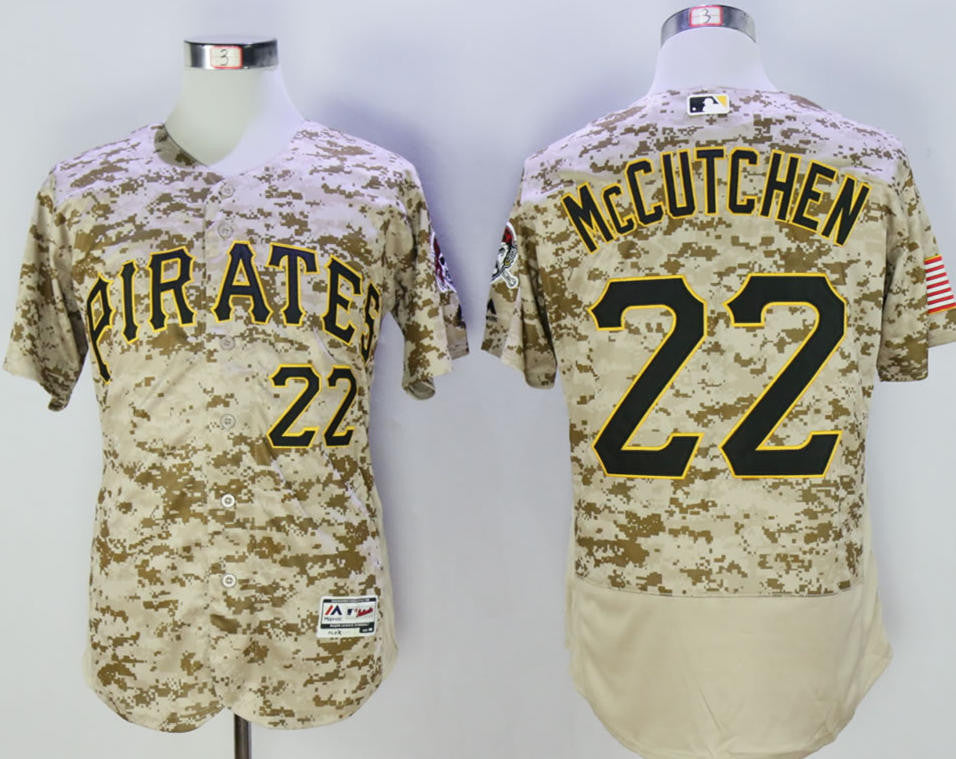 Custom Fan-Made Andrew McCutchen Camo Pittsburgh Pirates #22 Baseball Jersey