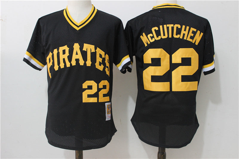Custom Fan-Made Andrew Mccutchen Batting Pittsburgh Pirates #22 Black Baseball Jersey