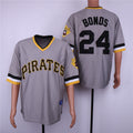 Custom Fan-Made Barry Bonds Pittsburgh Pirates #24 Grey Throwback Baseball Jersey