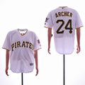 Custom Fan-Made Chris Archer Pittsburgh Pirates #24 White Baseball Jersey